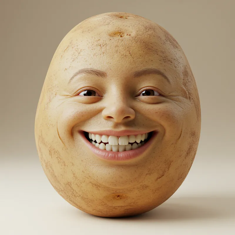 100kg Happy Potato with a Human Face