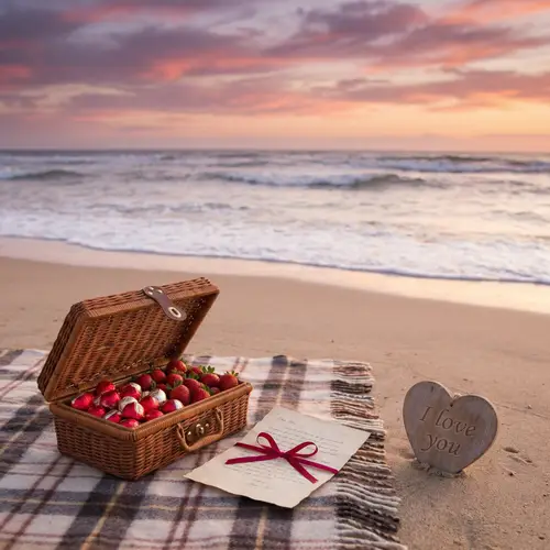 Romantic Beach Picnic on Valentine's Day