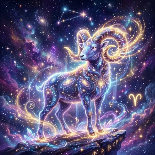 Mystical Aries Zodiac Illustration