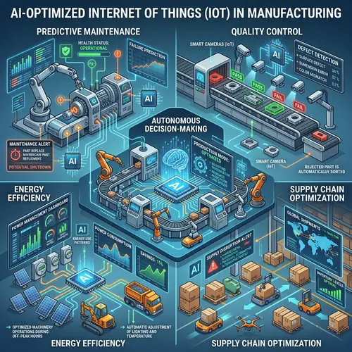 AI in Manufacturing: Optimizing IoT Devices for Predictive Maintenance, Quality Control, Energy Efficiency & More