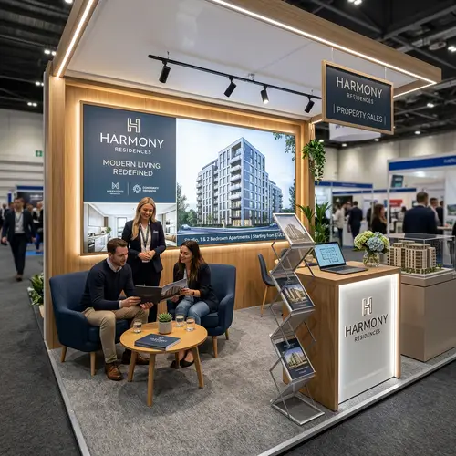 Custom 3m x 3m Property Sales Booth Design