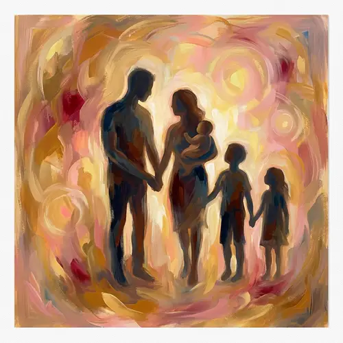 Emotionally Rich Family Bonding Abstract Art