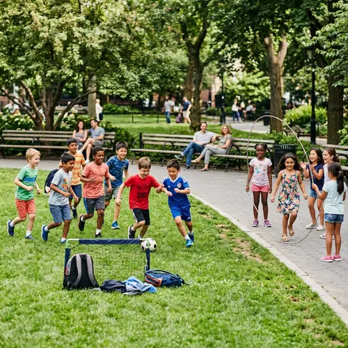 Diverse Children Playing in Park | Exciting Scene of Kids Playing