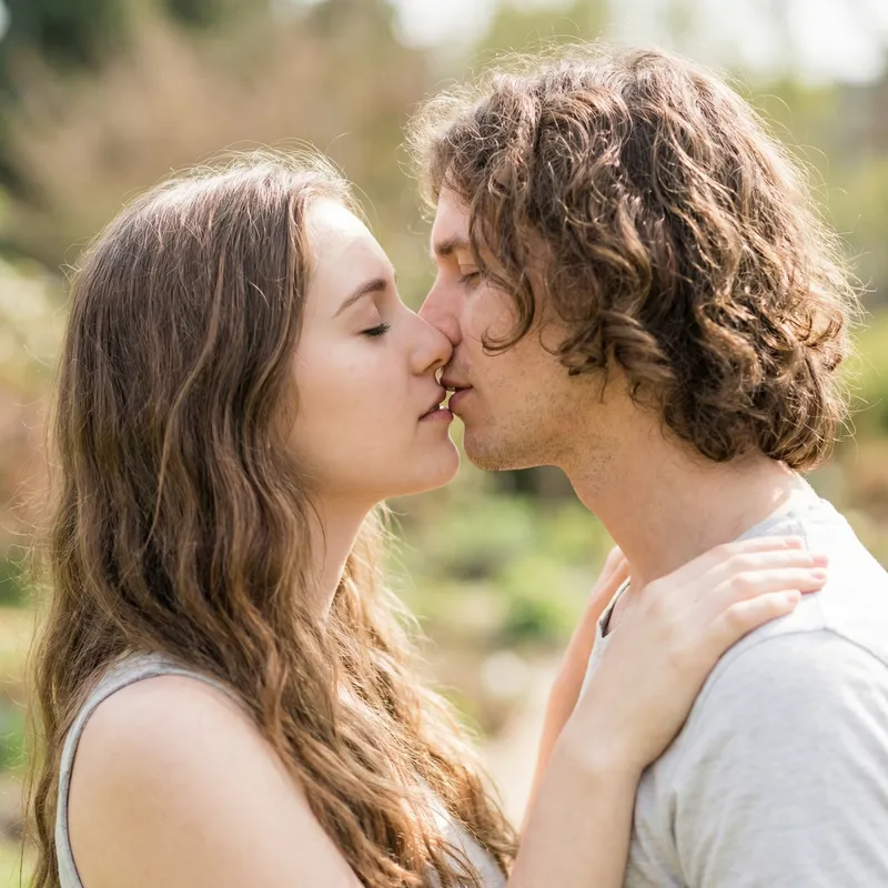 Intimate Kiss Between Young Couple | Love Affection