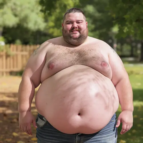 Funny Images of a Fat Boy with a Big Belly