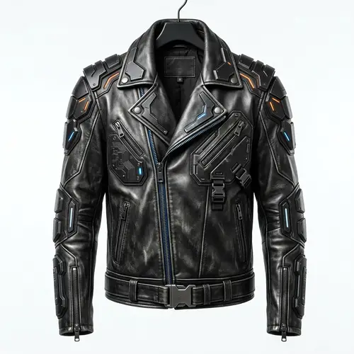 Men's Cyberpunk Style Biker Leather Jacket | Shop Online