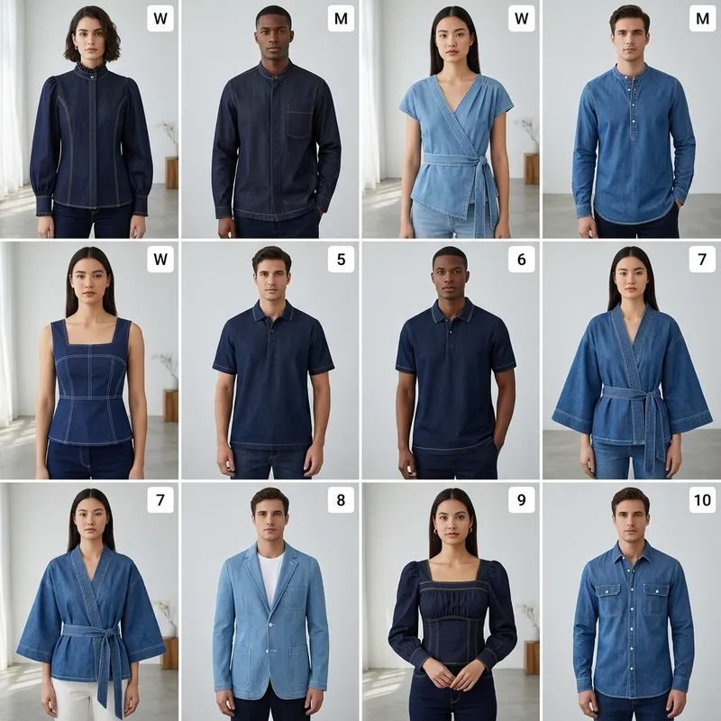 Elegant Denim Tops for Men & Women - Unique Designs Elegant Denim Tops for Men & Women - Unique Designs