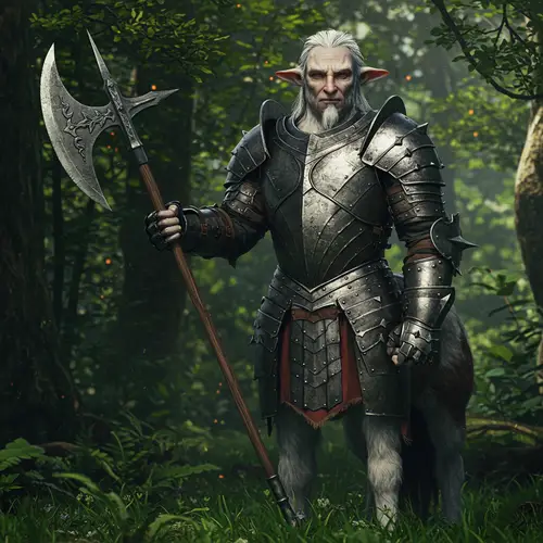 Centaur in Heavy Armor with Halberd