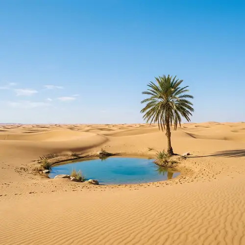 Minimalistic Desert Oasis: Tranquil Sand Dunes