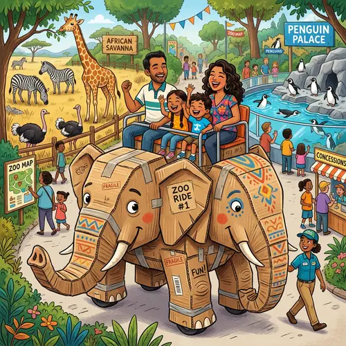 Family Fun at the Zoo: Cardboard Elephant Adventure