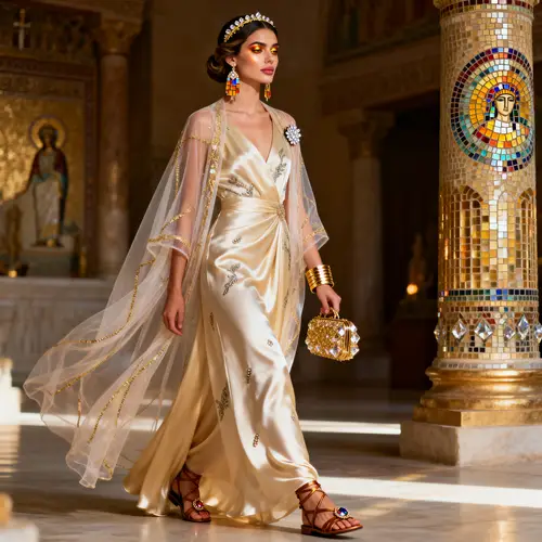 Elegant Satin Dress & Accessories for Special Occasions