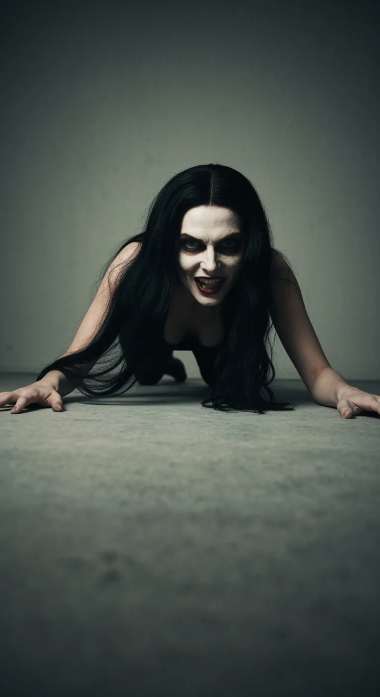 Creepy Horror Photo of Woman in Attic