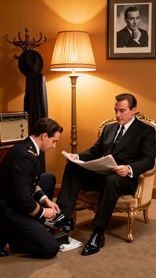 Timeless Elegance: A 1950s Scene of Discreet Service