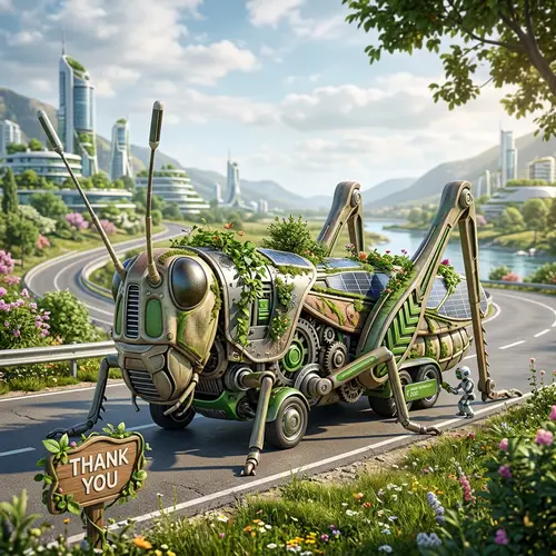 Futuristic Grasshopper Car – Digital Art