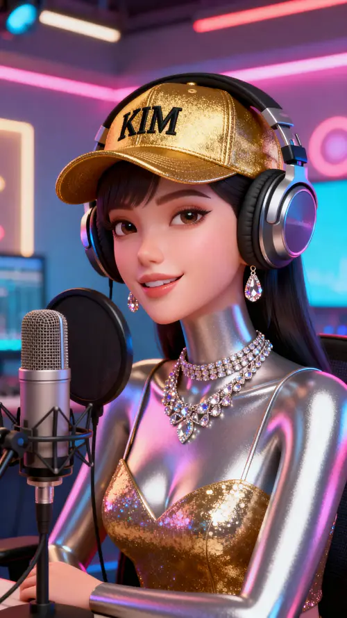 Glamorous 3D Podcast Character | KIM Style