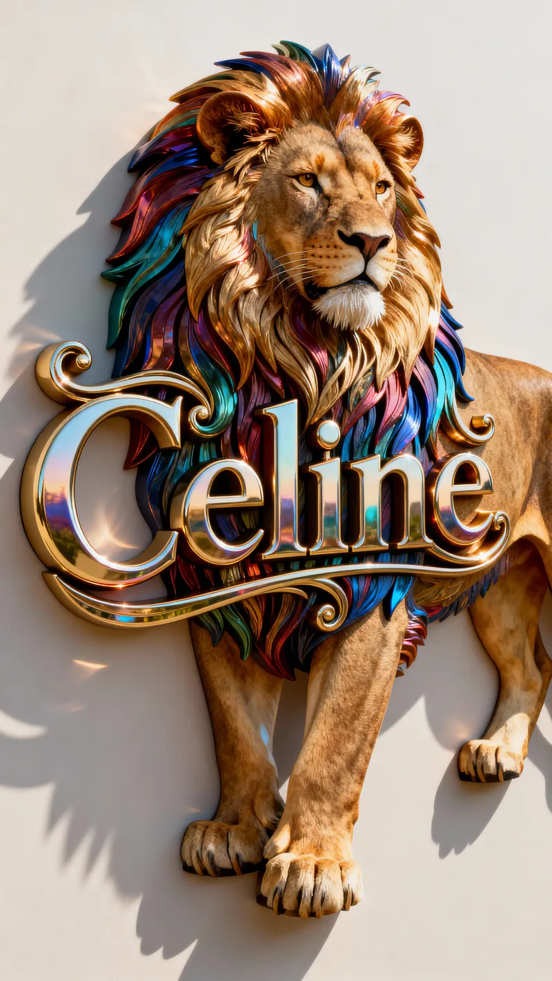 Majestic 3D Lion Logo Design for Celine