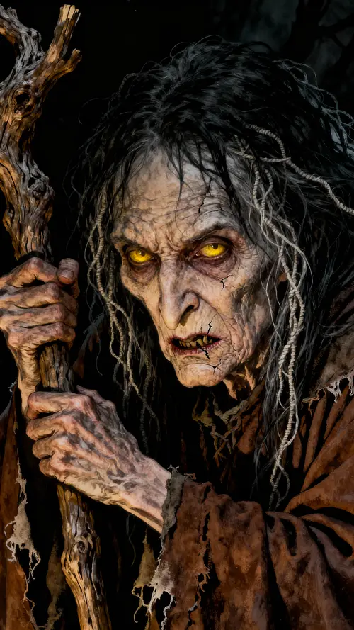 Scary Witch Close-Up Inspired by Bernie Wrightson