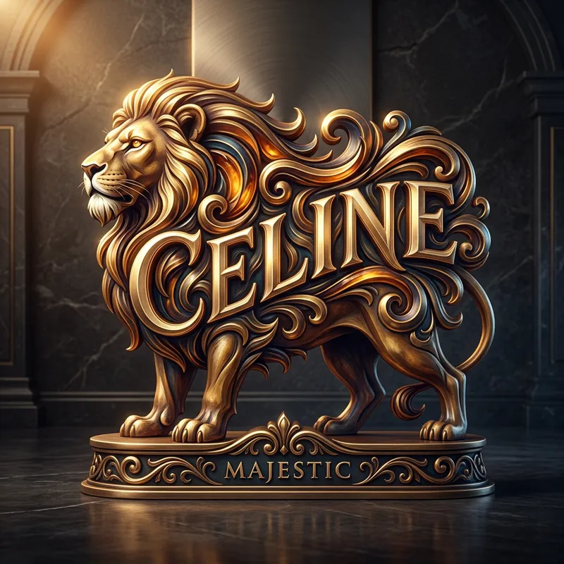 Majestic 3D Lion Logo Design for Celine Majestic 3D Lion Logo Design for Celine