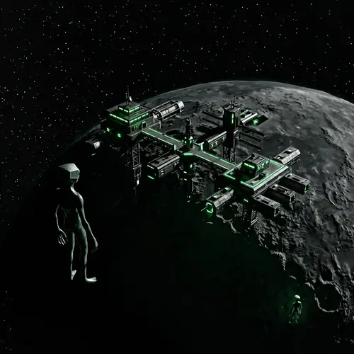 Minimalist Sci-Fi: Isolated Space Station Design