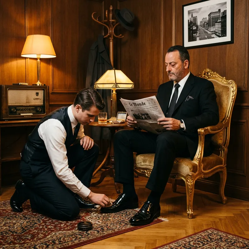 Timeless Elegance: A 1950s Scene of Discreet Service