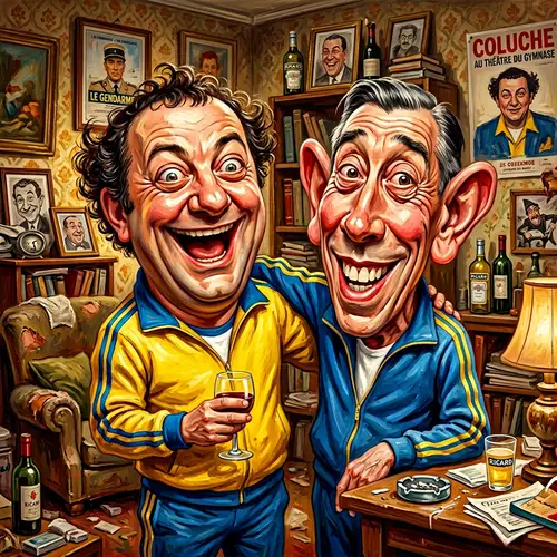 Exaggerated Caricature Art of a Man in Sportswear