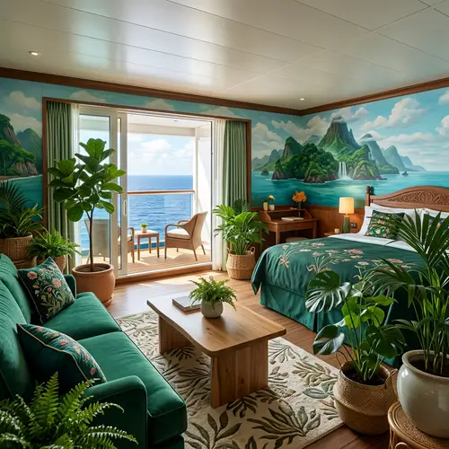 Luxurious Cruise Ship Room Inspired by Te Fiti from Moana