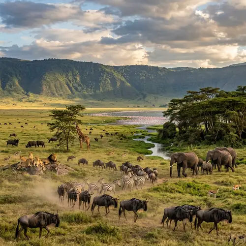 Vibrant Wildlife Scene at Ngorongoro Crater | Canon EOS 5D Mark IV