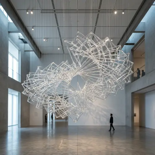 Ethereal Glass Sculpture in Tribonacci Sequence | Installation Art