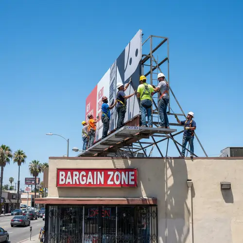 Los Angeles Billboard Construction Co. - Workers in Action