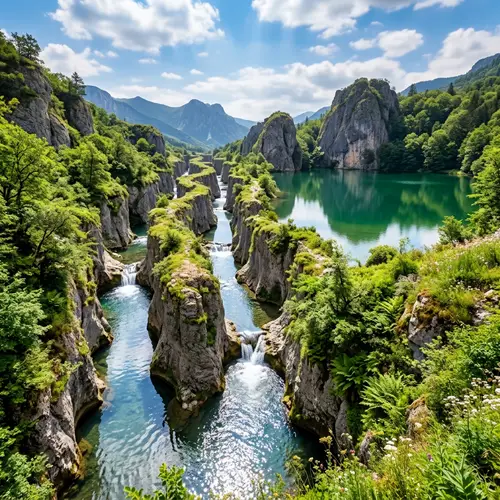 Waters Flowing Through Serene Repeating Chasms