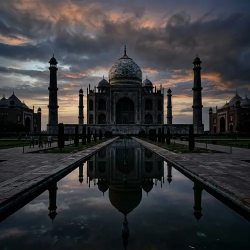 Black Stone Taj Mahal Architectural Photography