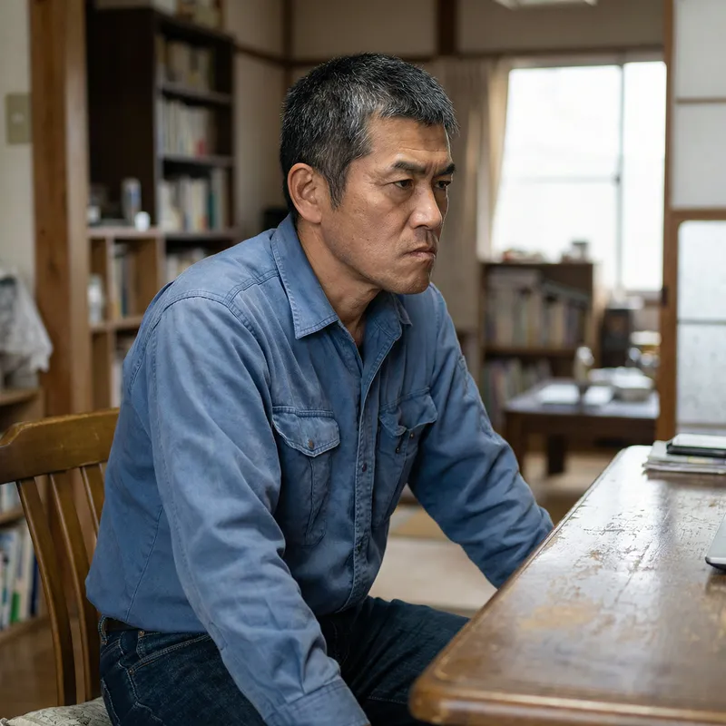 Middle-Aged Man with Determined Expression - Kamran Shooshani