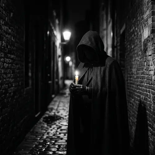 Mysterious Figure in Dark Alley | Film Noir Enigma