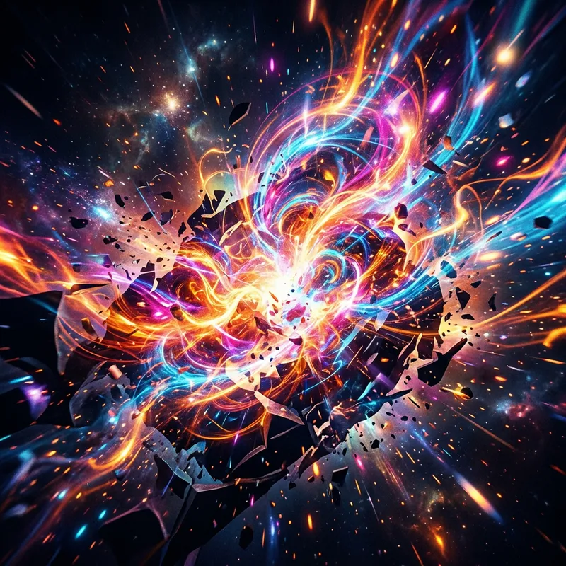 Energy & Vitality Bursting Through Barriers - Vibrant Swirling Colors