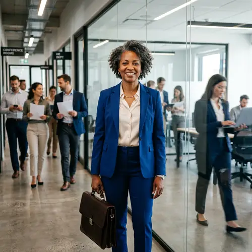 Confident Black Woman in Royal Blue Suit | Leadership Portrait