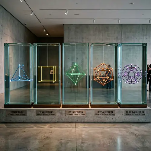 Geometric Shapes Sculpture | Glass Art Installation
