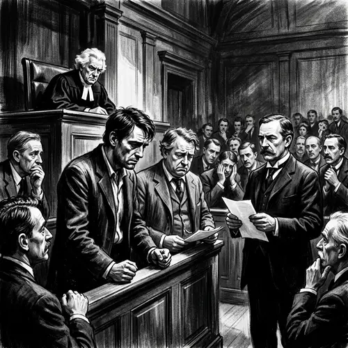 Legal Drama Digital Painting | Dramatic Courtroom Scene