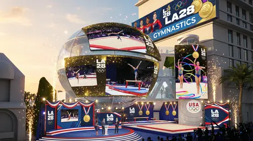 Stunning LA28 Olympic Gymnastics Broadcasting Studio