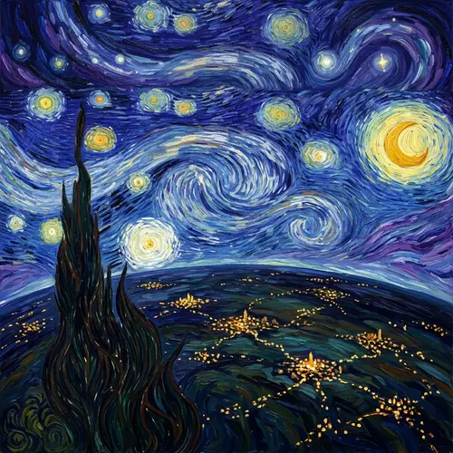 Ethereal Celestial Scene with Flowing River of Stars | Cosmic Art