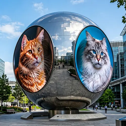 Cat Pictures LED Sphere - Eye-catching Digital Billboards
