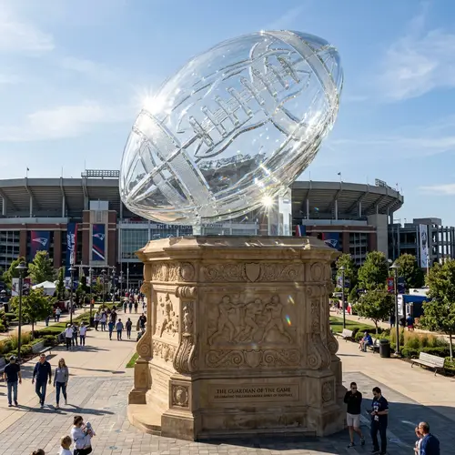 Glass Football Sculpture - 50 Feet High Artistry
