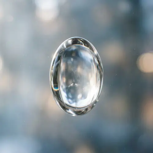 Ethereal Glass Ellipsoid Defying Gravity - Enchanting Visual
