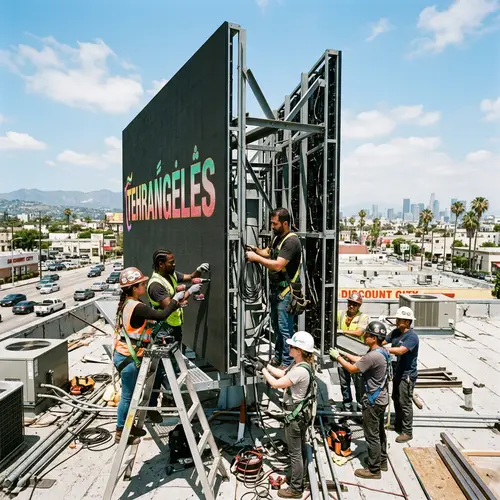 Tehrangeles Digital Billboard Assembly | Urban Progress & Teamwork