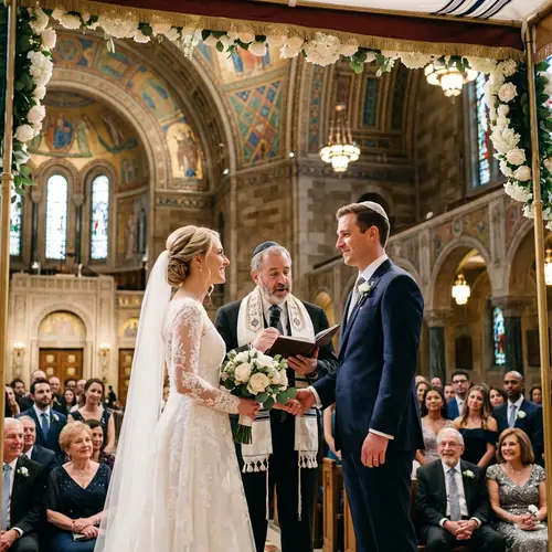Wedding Ceremony at Temple Emanu-El in New York