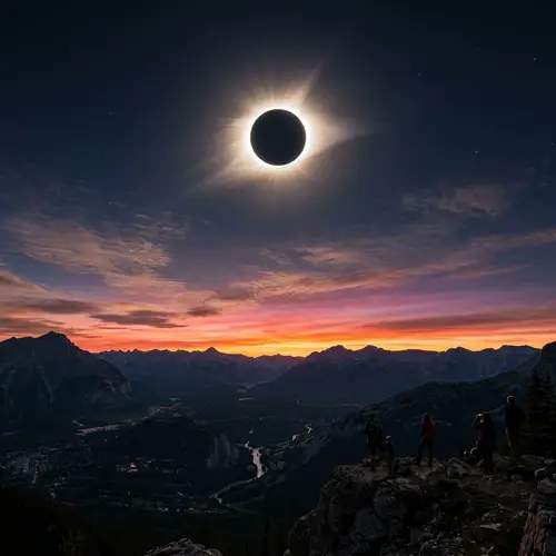 Sunset Eclipse: Celestial Event of Orange, Pink & Red Hues
