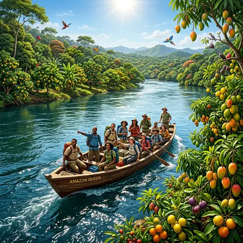 Adventurous Journey Among Abundant Fruit Trees and Majestic River