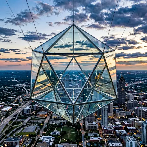 Minimalistic Geometric Art | Glass Icosahedron Sculpture