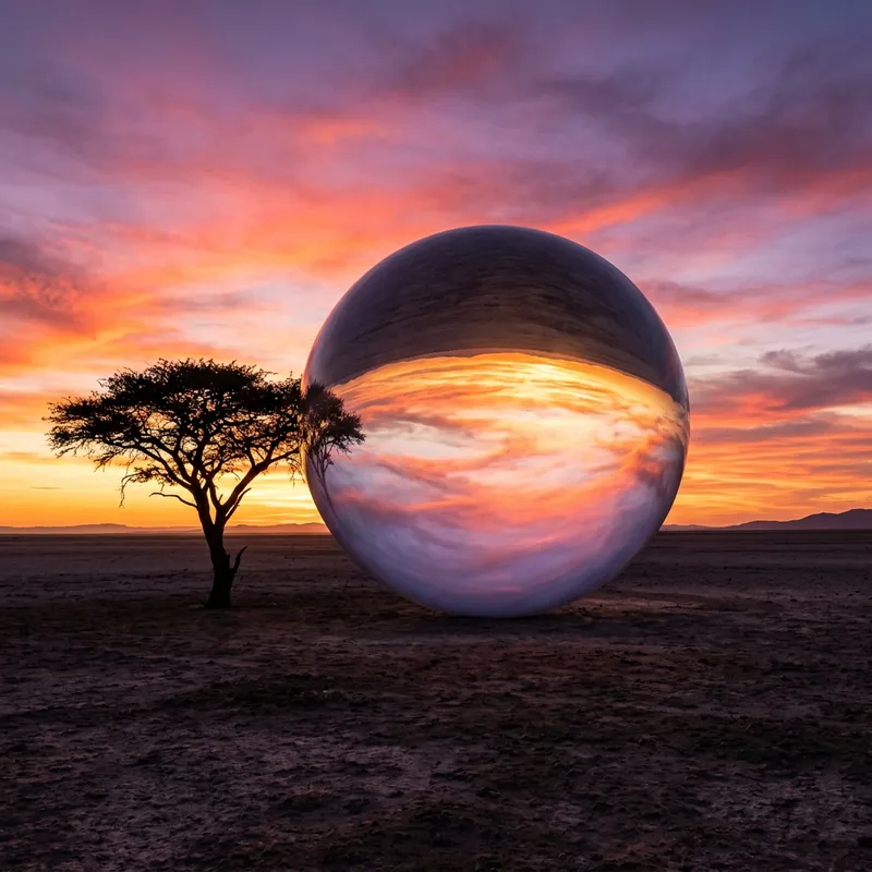 Captivating Sunset Sphere - Tranquil Nature Scene