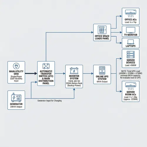 Power System Setup: Generator, Inverter, UPS | Diagram