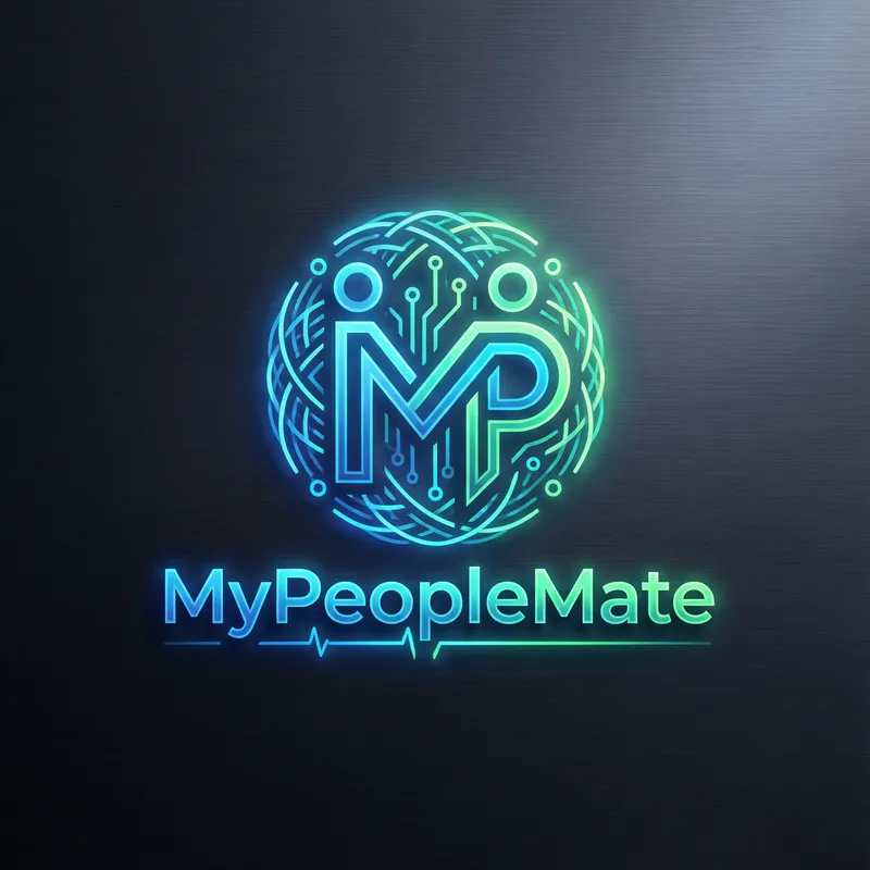MyPeopleMate: Cyberpunk HR Logo Design MyPeopleMate: Cyberpunk HR Logo Design